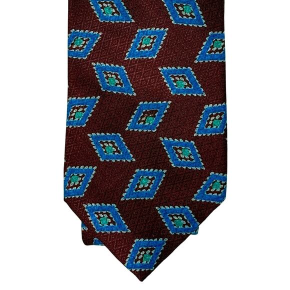 Vintage 90's Ferrell Reed for Nordstrom Handmade Geometric 100% Silk Tie - Picture 1 of 6